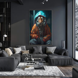 Tiger in Streetwear Urban Fashion Pop Culture Poster