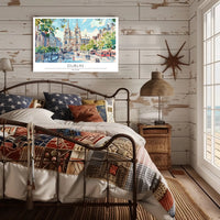 Dublin Cityscape Illustration Poster PosterGoat