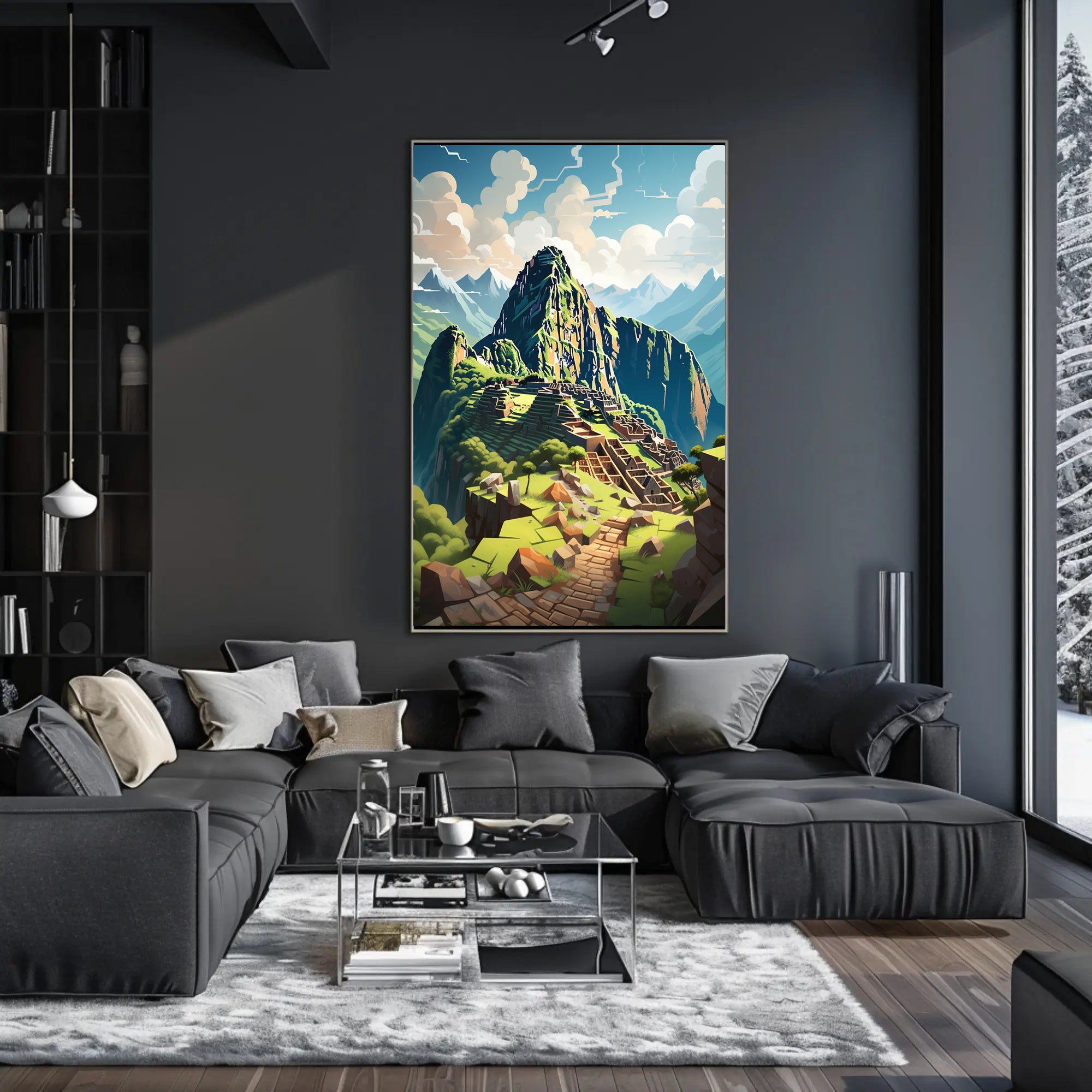 Vibrant Machu Picchu Adventure Art Print Travel Poster