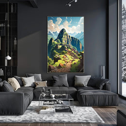 Vibrant Machu Picchu Adventure Art Print Travel Poster