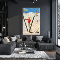 Vibrant Skiing Adventure in Valloire Travel Poster PosterGoat