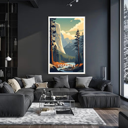 Yosemite National Park Vintage Travel Poster Print