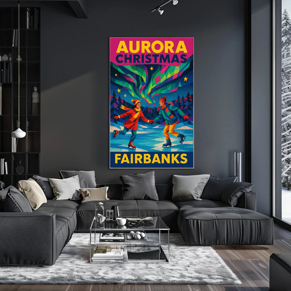 Fairbanks Aurora Christmas Poster