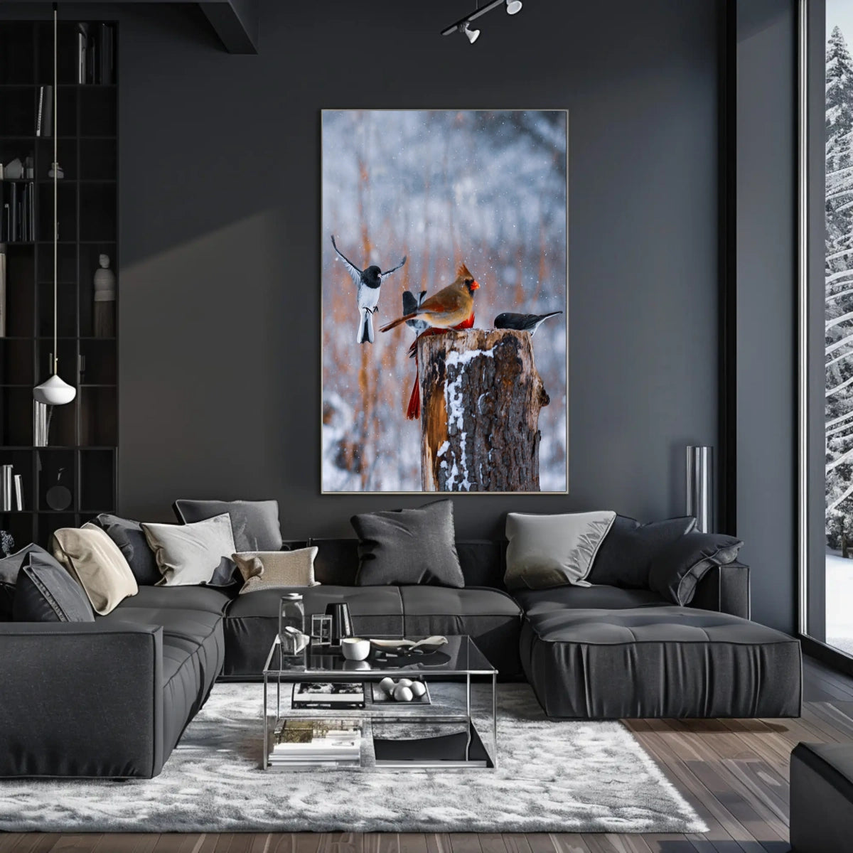 Winter Birds In Flight Poster