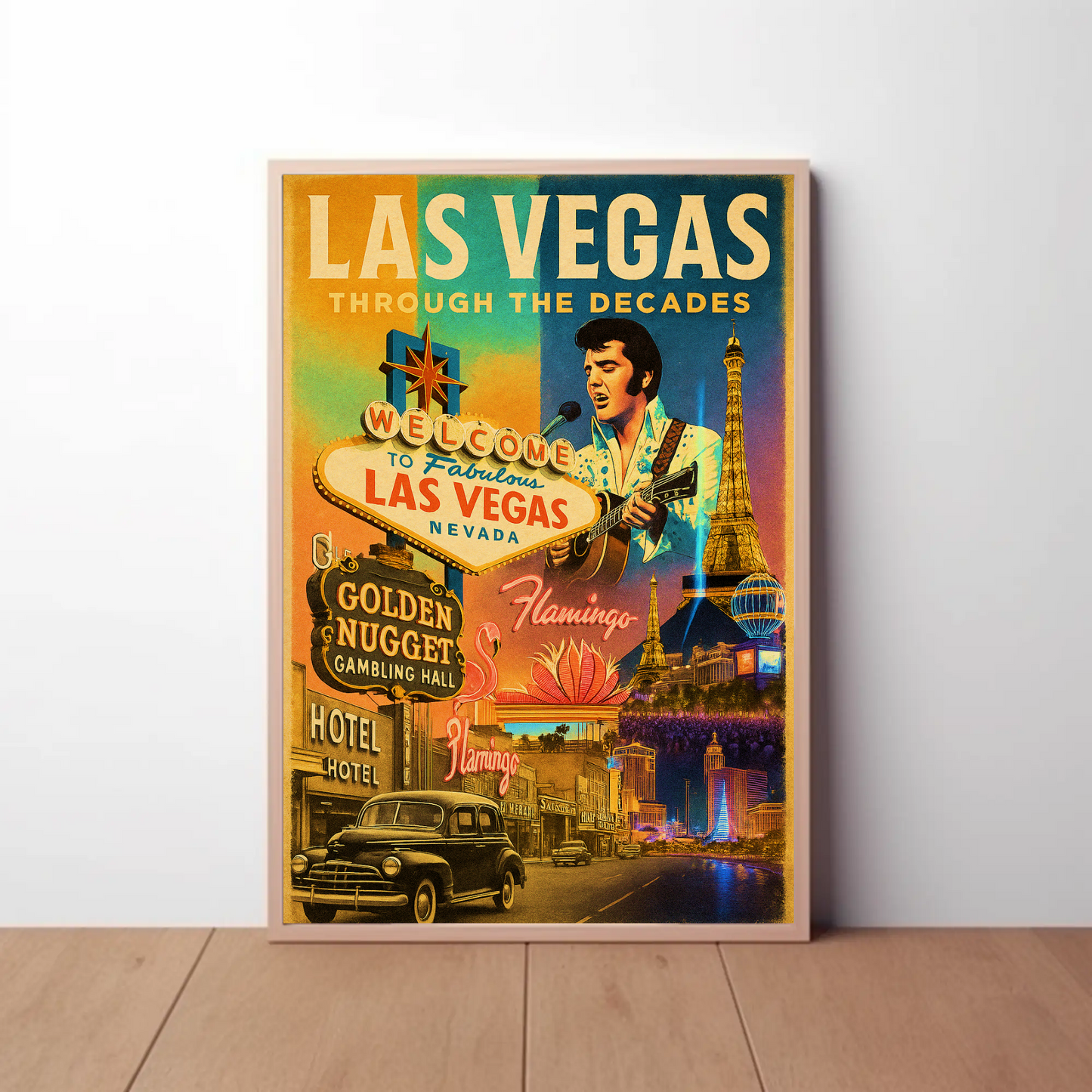 Las Vegas Nevada Vintage Glamour Neon Lights Travel Poster