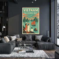 Scenic Ha Long Bay Vintage Travel Artwork Poster