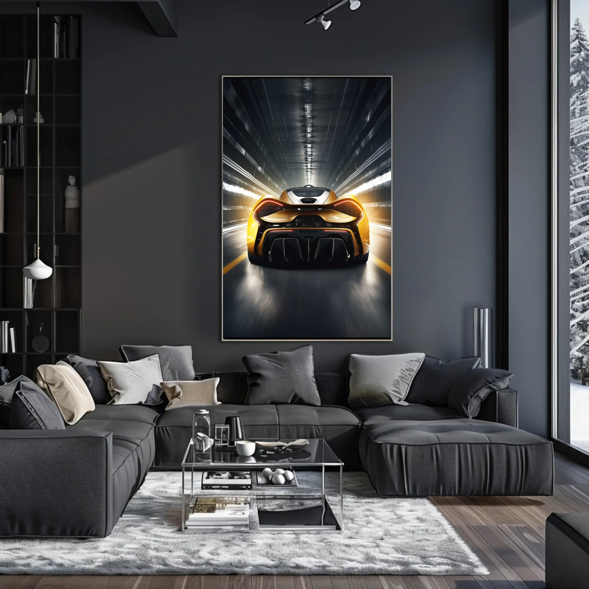 High-Performance Sports Car Futuristic Sci-Fi Poster