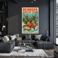 Reindeer Soccer Team Celebration Poster