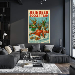 Reindeer Soccer Team Celebration Poster