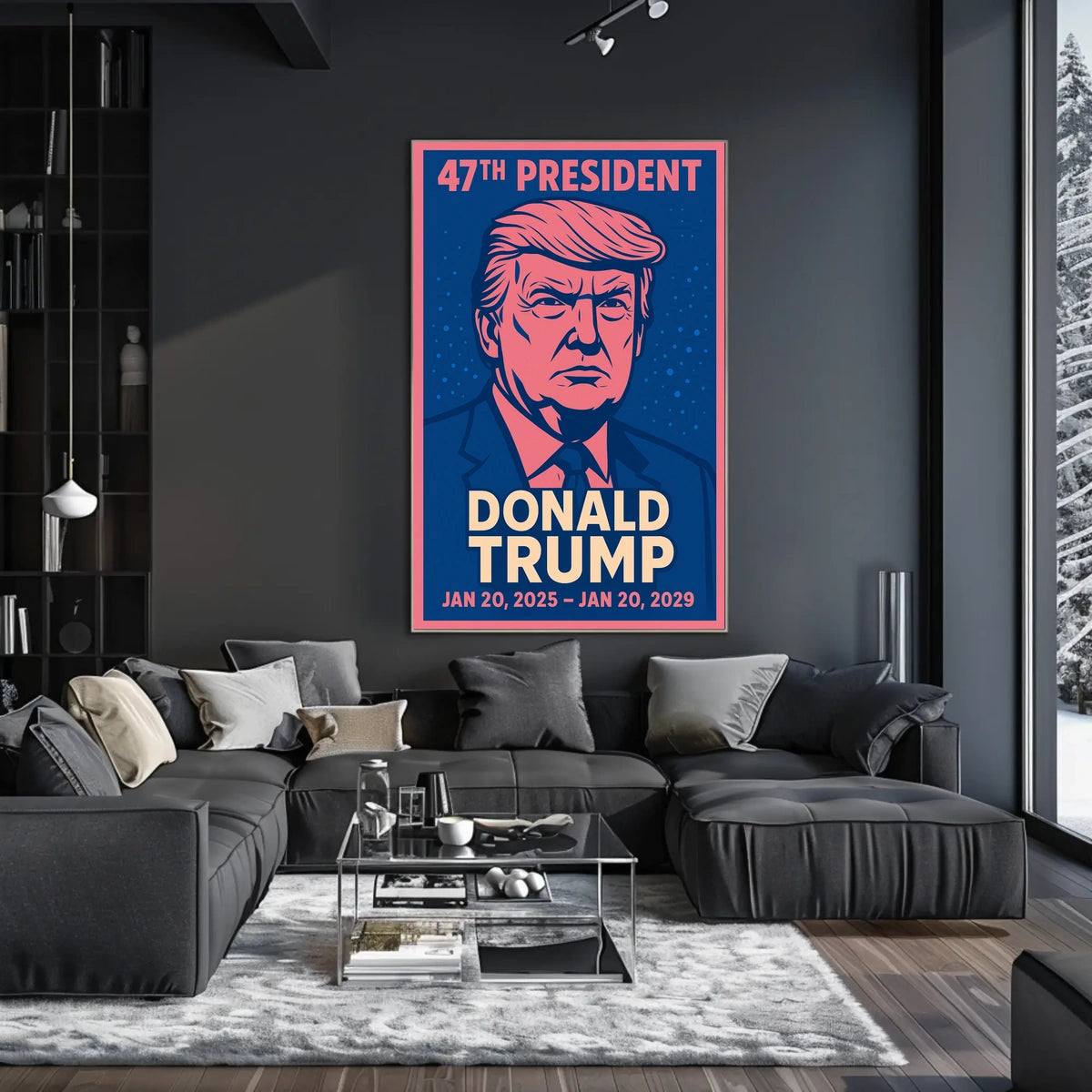 Donald Trump Visionary Renewal Digital Painting Typography Patriotic Legacy Poster