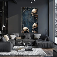 Gothic Skulls and Roses Art Print Poster