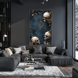 Gothic Skulls and Roses Art Print Poster