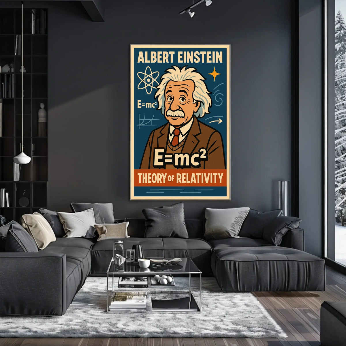 Albert Einstein Relativity Cosmic Modern Poster