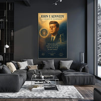 John F. Kennedy Leadership Legacy Vintage Poster
