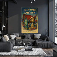 United States of America Land of the Free Poster PosterGoat