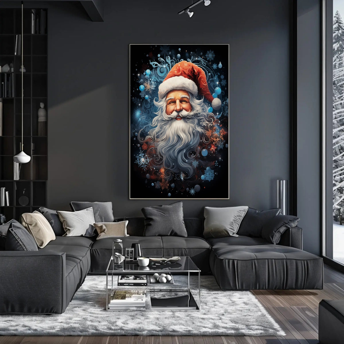 Santa Claus Joy Brings Modern Christmas Celebration Poster