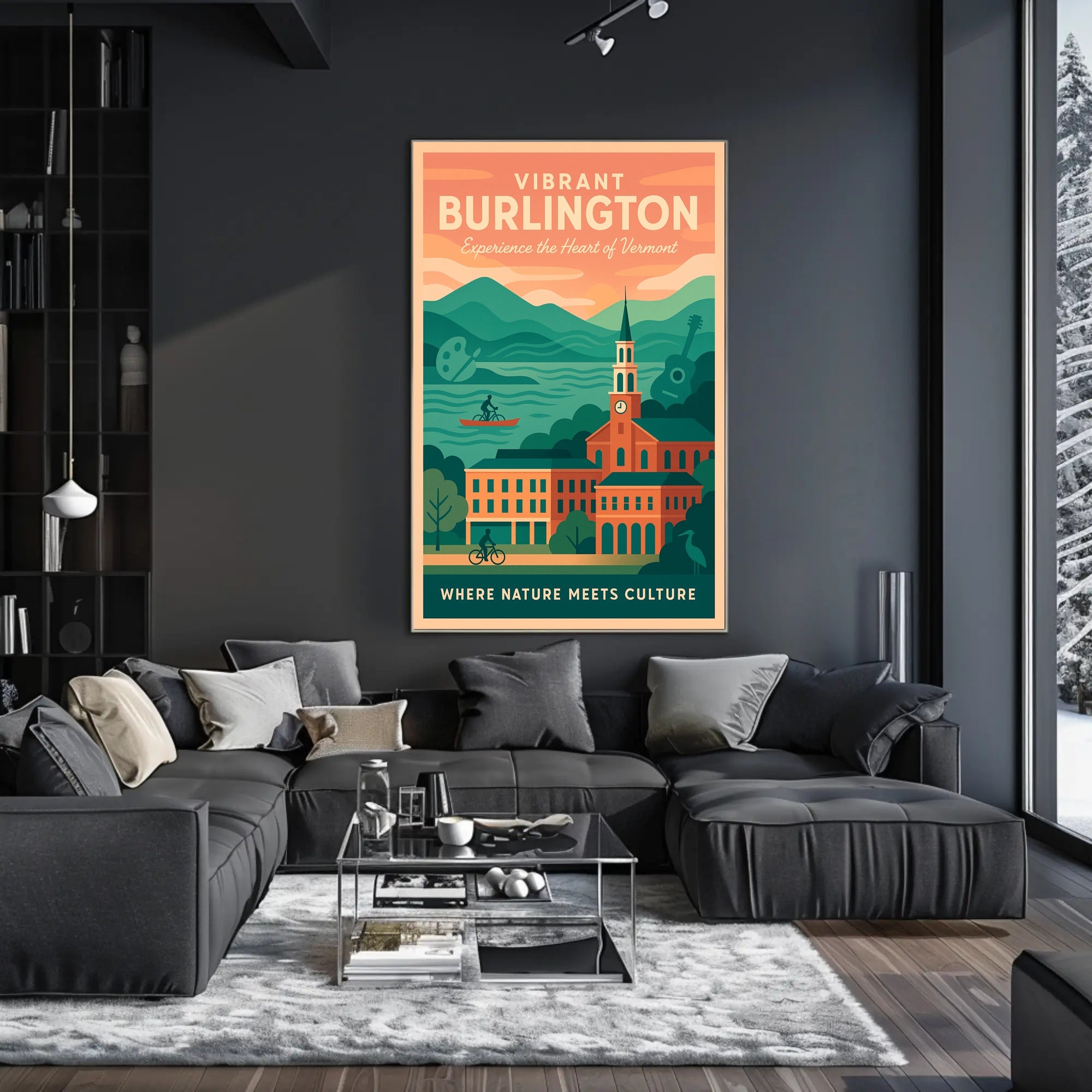 Burlington Vermont Culture and Nature Travel Poster PosterGoat