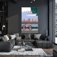 London Cityscape Silhouette: Bold Lettering Travel Poster