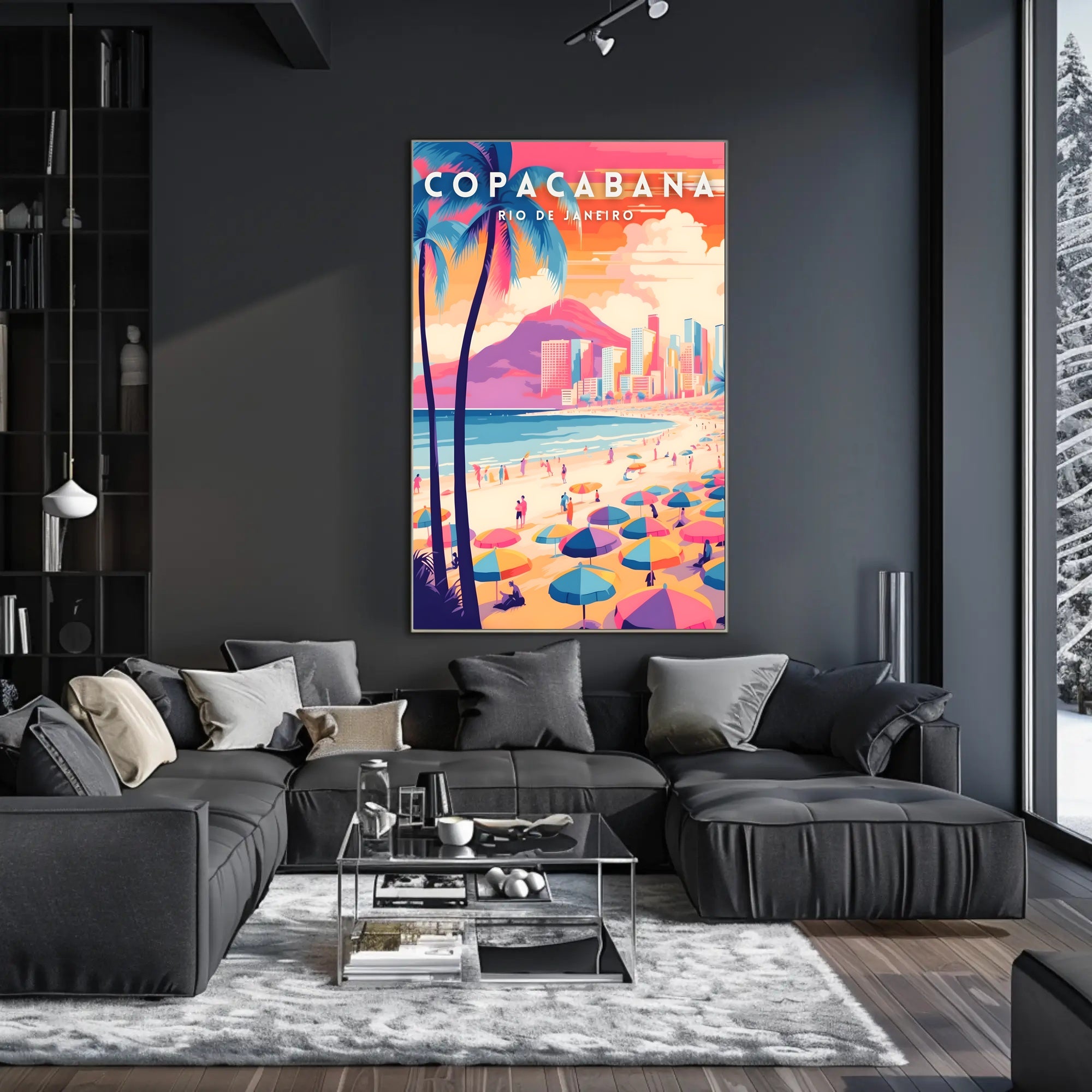 Copacabana Beach Rio de Janeiro Travel Poster