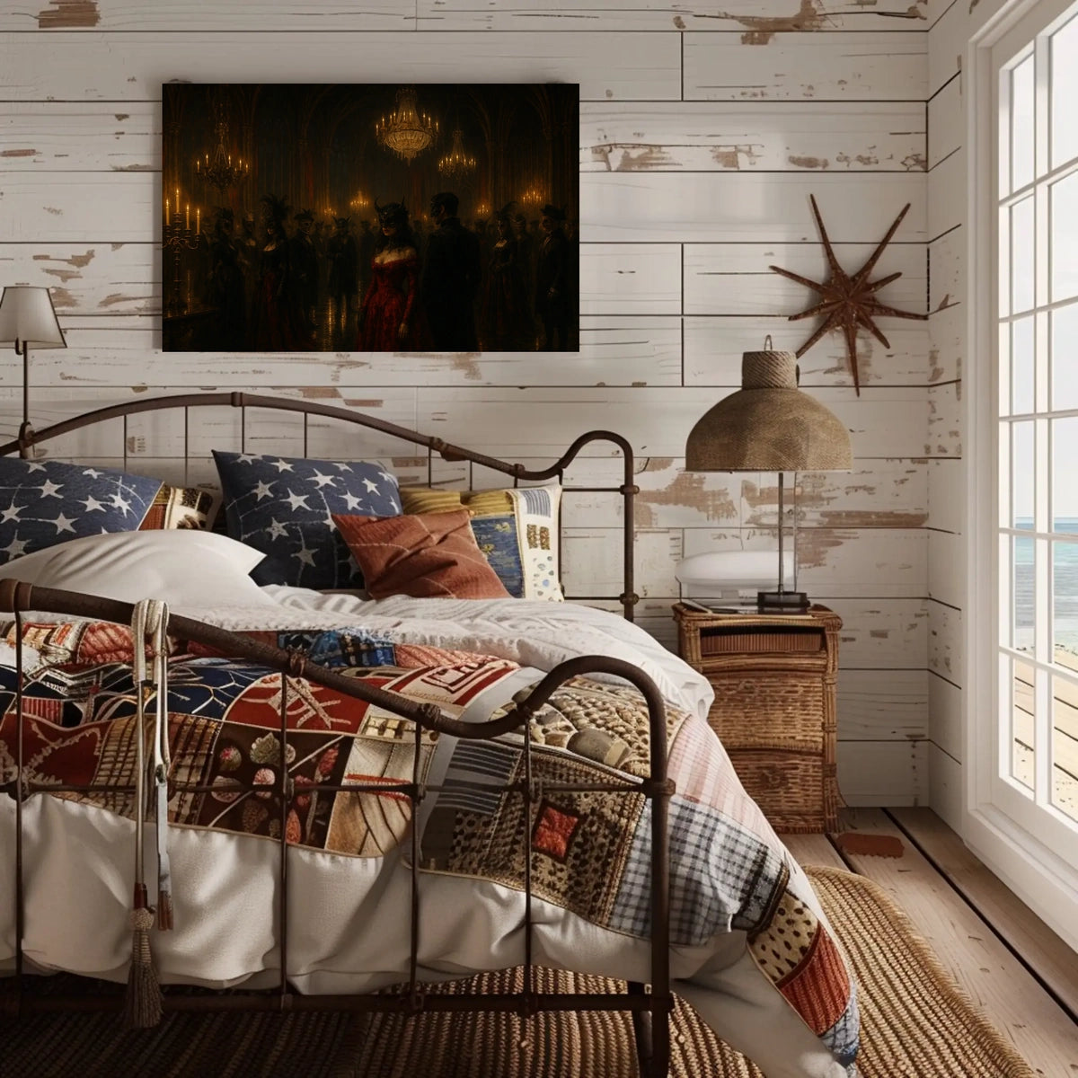 Enchanted Masquerade Moonlit Skyline Dreamlike Panorama Surreal Cityscape Poster