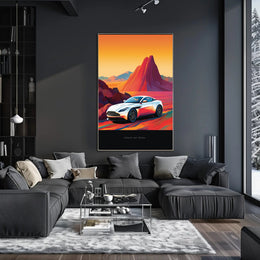 Sleek Modern Sports Car Futuristic Sci-Fi Poster