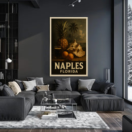 Tropical Essence Of Naples Poster Coastal Wall Art Decor