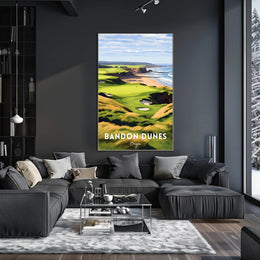 Bandon Dunes Coastal Golf Scene Sports Poster