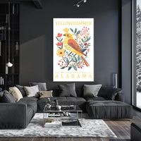 Yellowhammer Bird Alabama Nature Art Poster Print