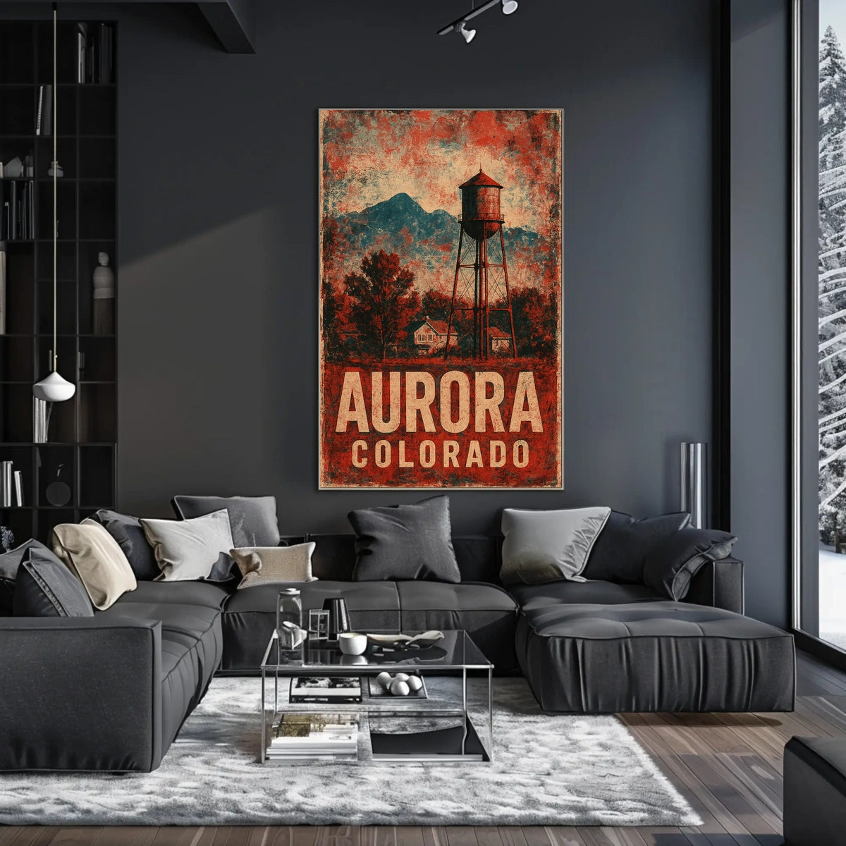 Aurora Cityscape Colorado Photography Realism Poster