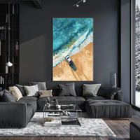 Stormy Cliffside Reflection: Photorealistic Fantasy Poster PosterGoat