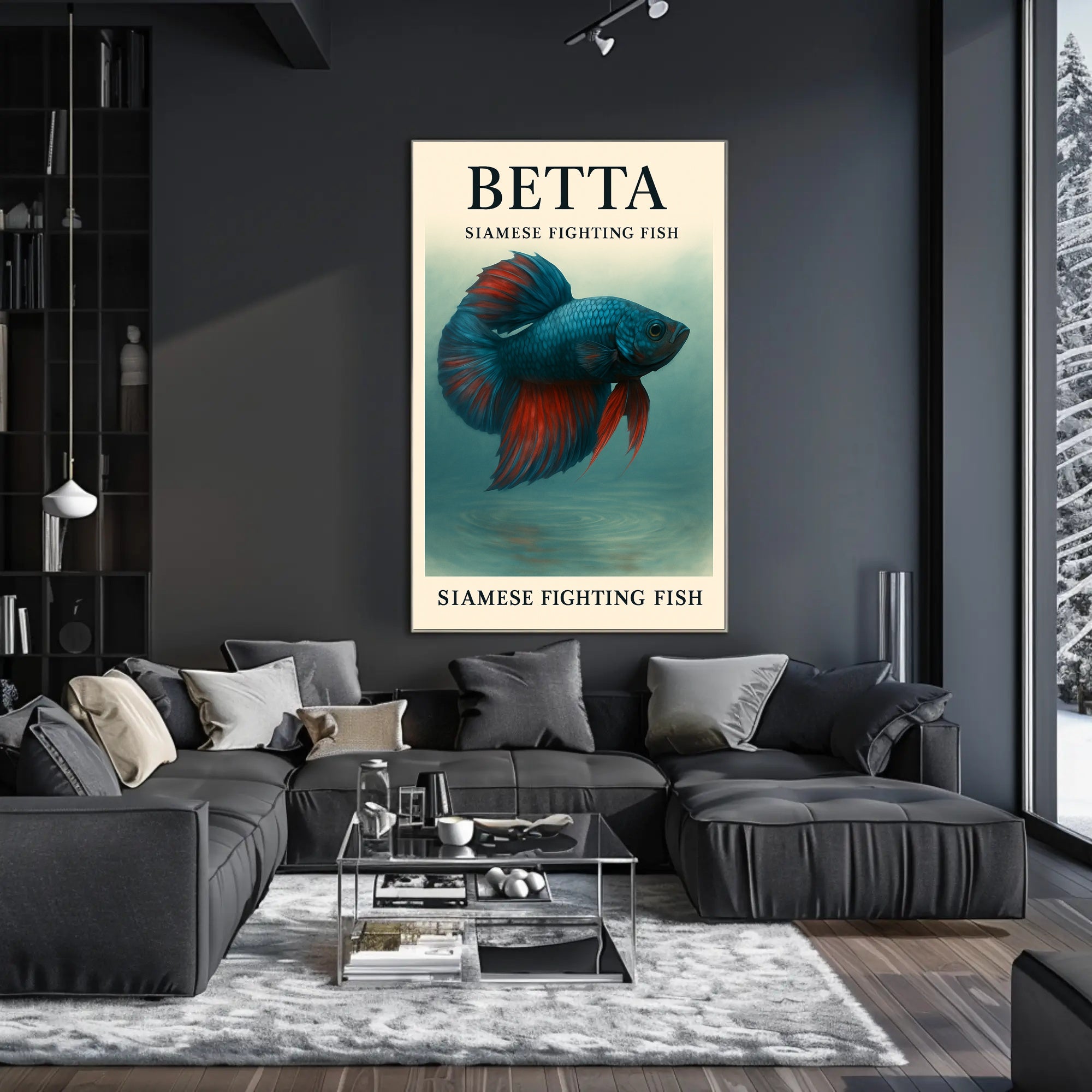 Betta Fish Elegance: Photorealistic Animal Poster