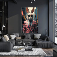 Stylish Rabbit In The City Poster
