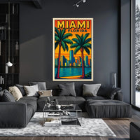 Miami, Florida Vibrant Cityscape Poster
