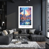 Hong Kong Skyline Vibrant Urban Cityscape Travel Poster PosterGoat