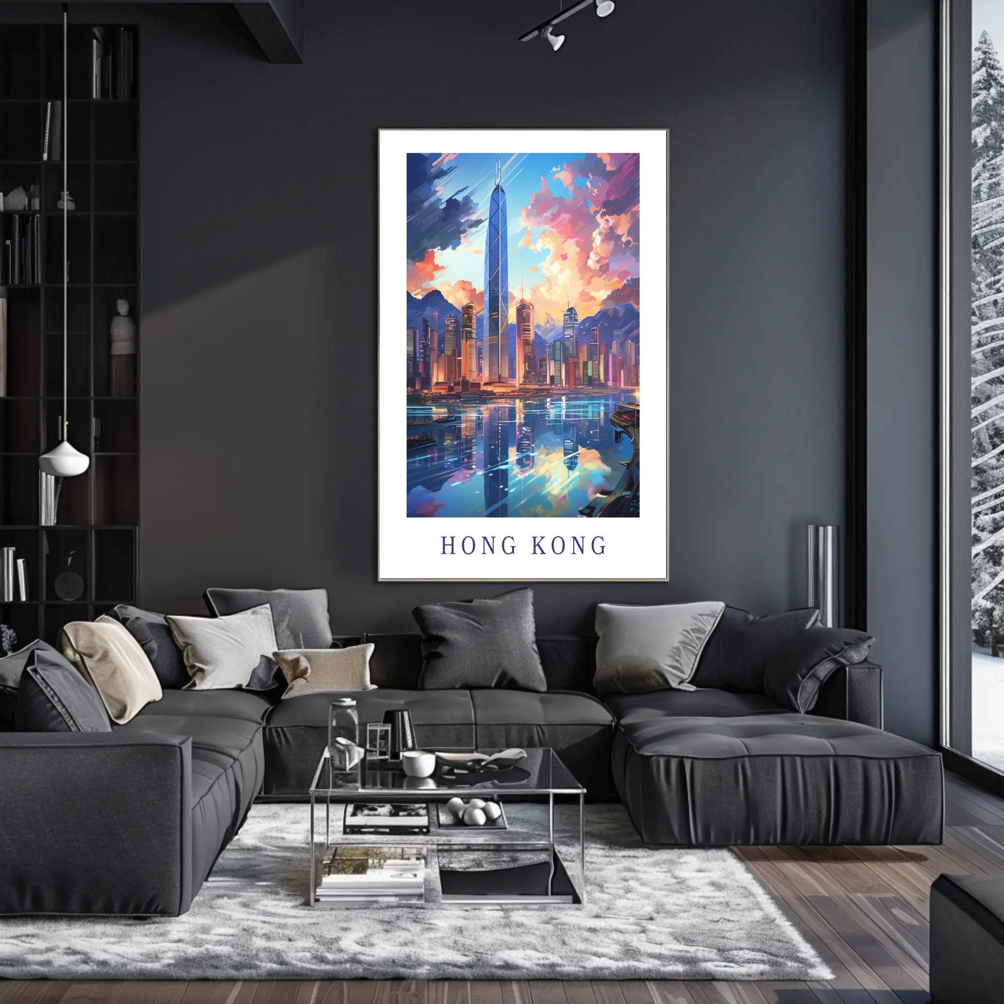 Hong Kong Skyline Vibrant Urban Cityscape Travel Poster PosterGoat