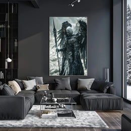 Mystical Warrior: Winged Guardian in Fantasy Poster PosterGoat