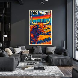 Fort Worth Vibrant Cityscape Poster