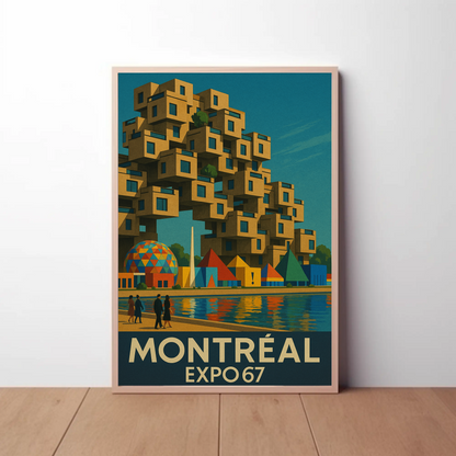 Montreal Expo 67 Habitat Travel Poster