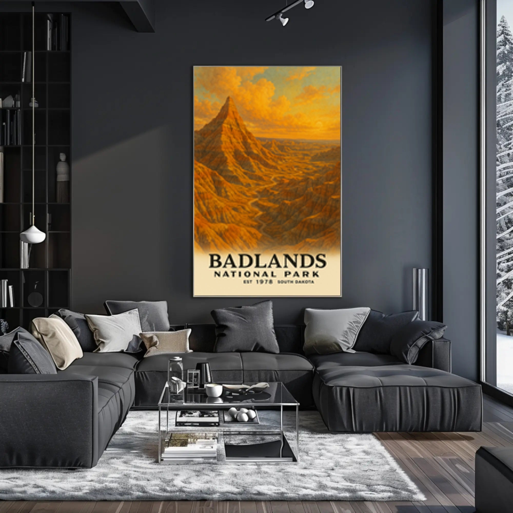 Badlands National Park Vintage Travel Poster Print