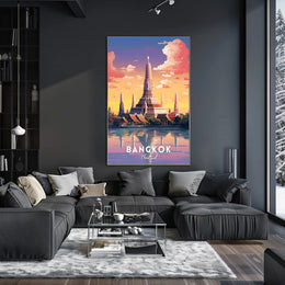 Wat Arun Sunset in Bangkok Travel Poster