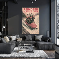 Reindeer Bobsled Team Poster