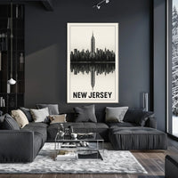 New Jersey Skyline Reflection Poster