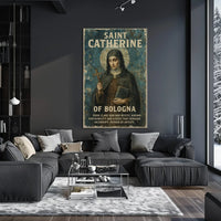 Saint Catherine of Bologna Vintage Religious Art Poster