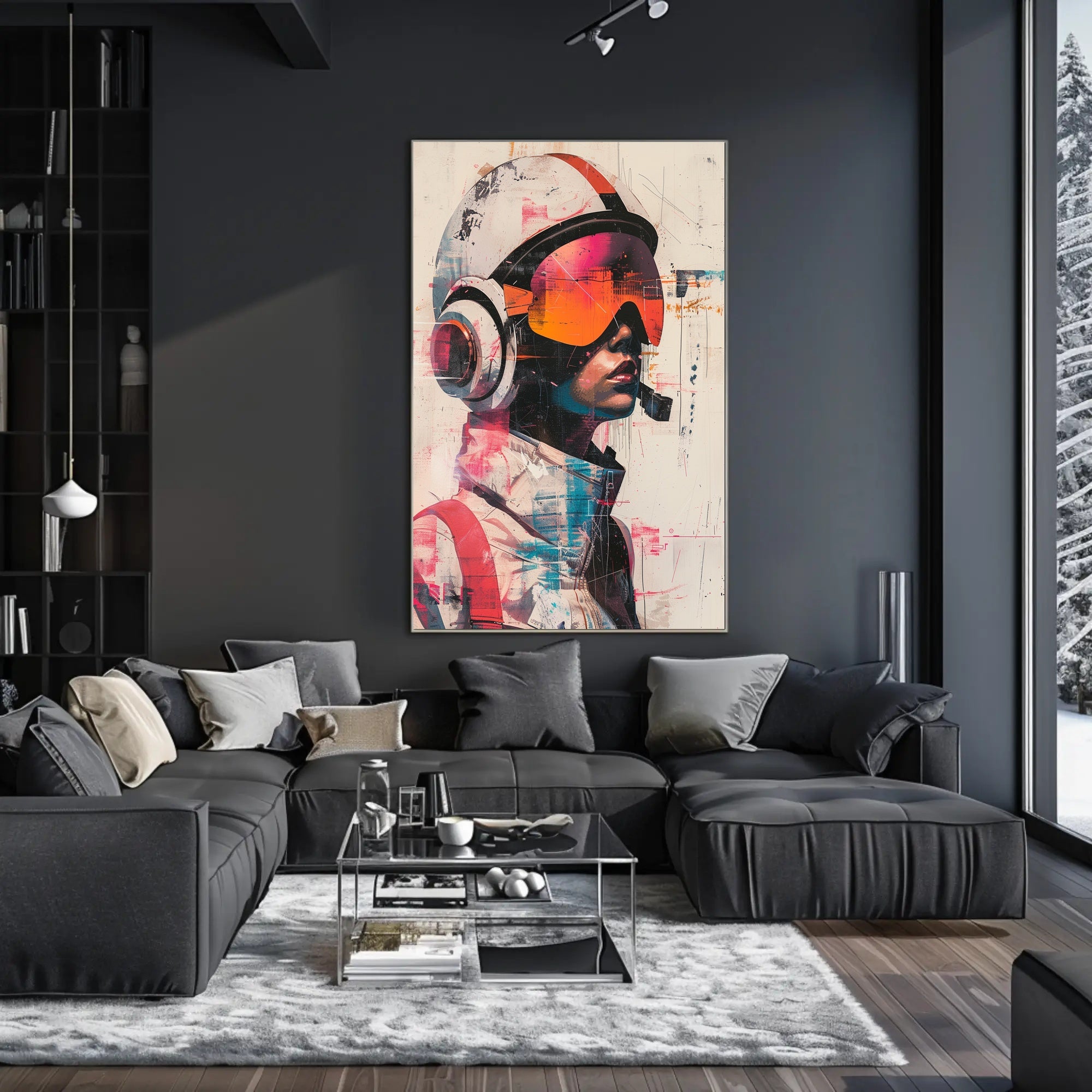 Futuristic Aviator Art Print Poster for Home Decor and Wall Art PosterGoat