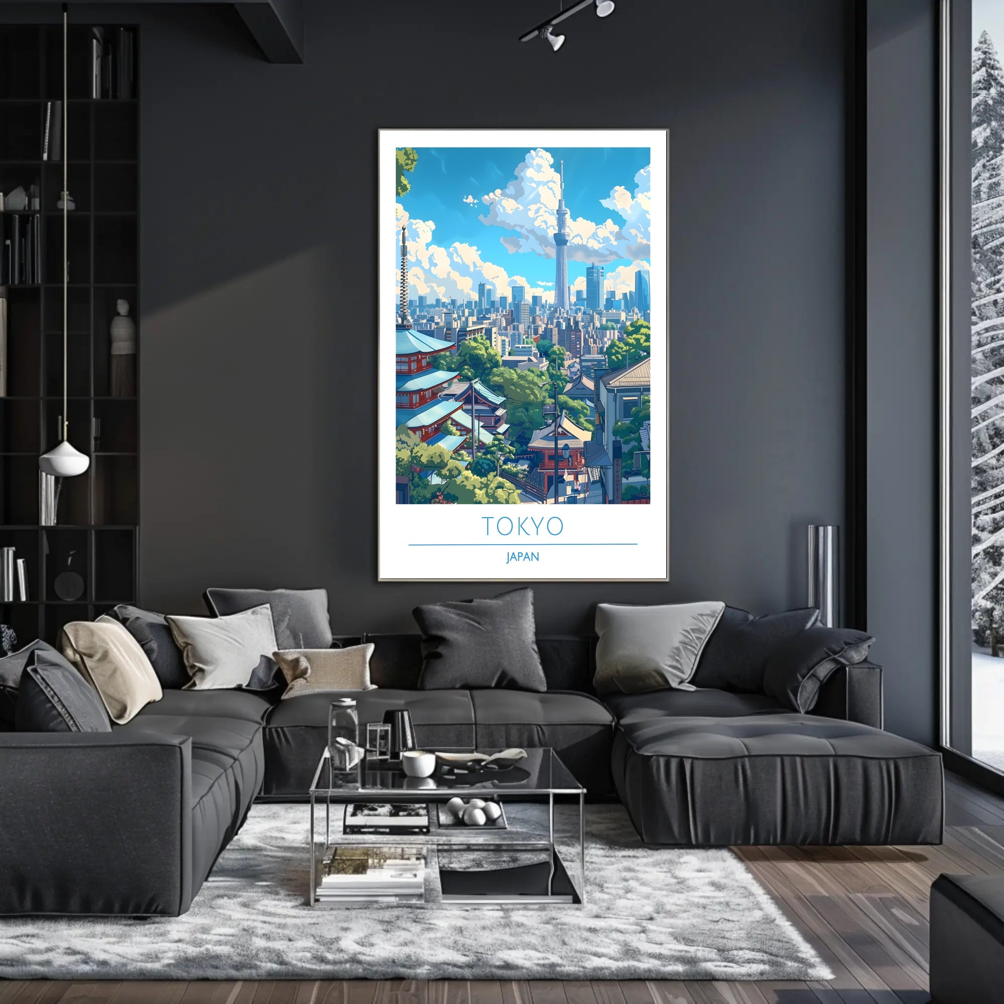 Tokyo's Dynamic Skyline in Vibrant Urban Cityscape Poster