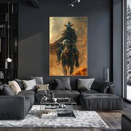 Futuristic Wild West Steampunk Adventure Art Poster PosterGoat