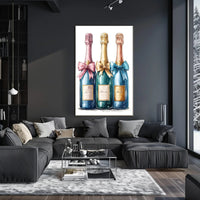 Celebration Bottles Elegant Wall Art Print
