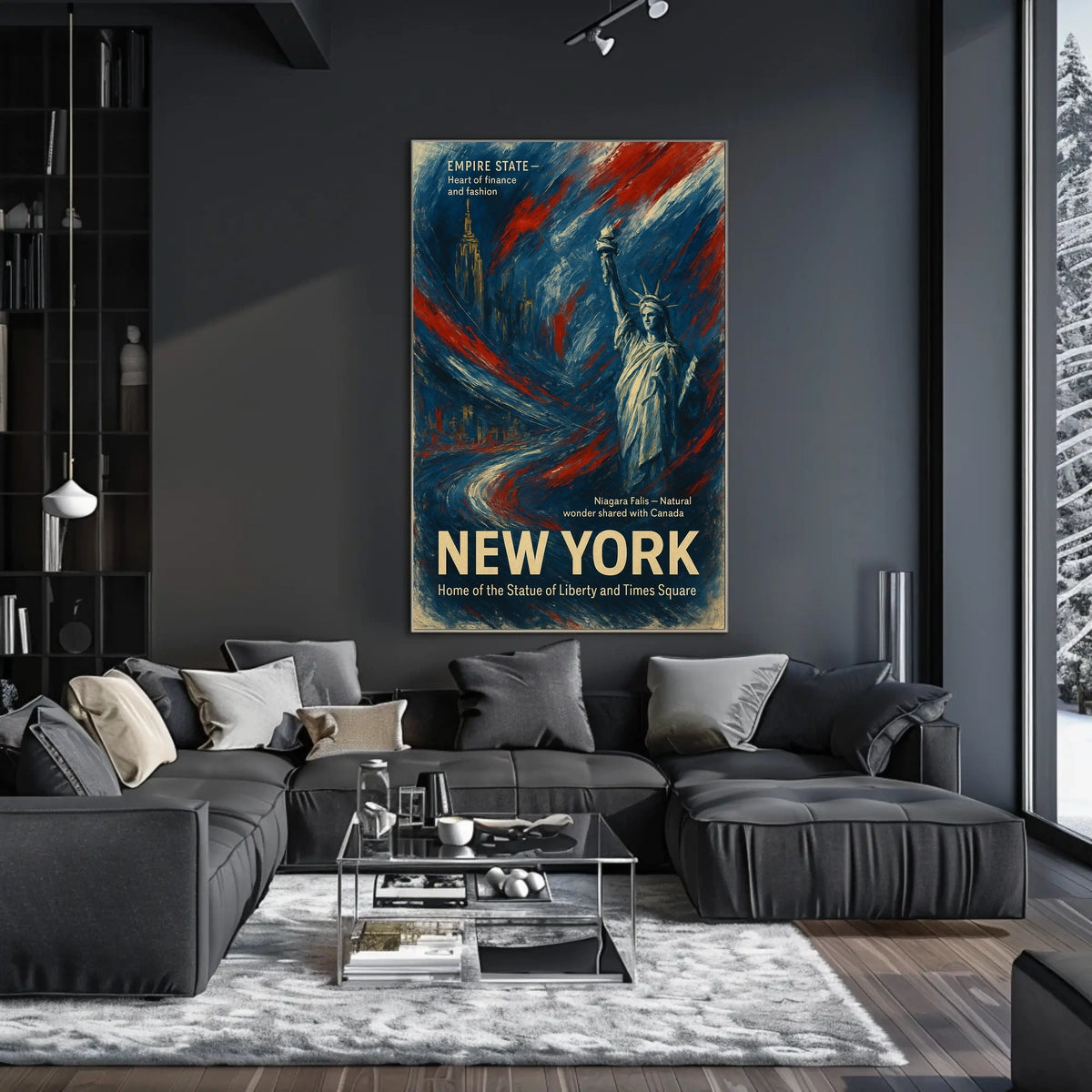 New York Empire State Skyline Poster Modern Wall Art