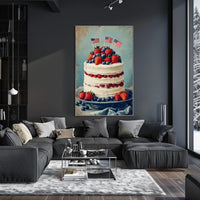 patriotic cake with white icing Poster