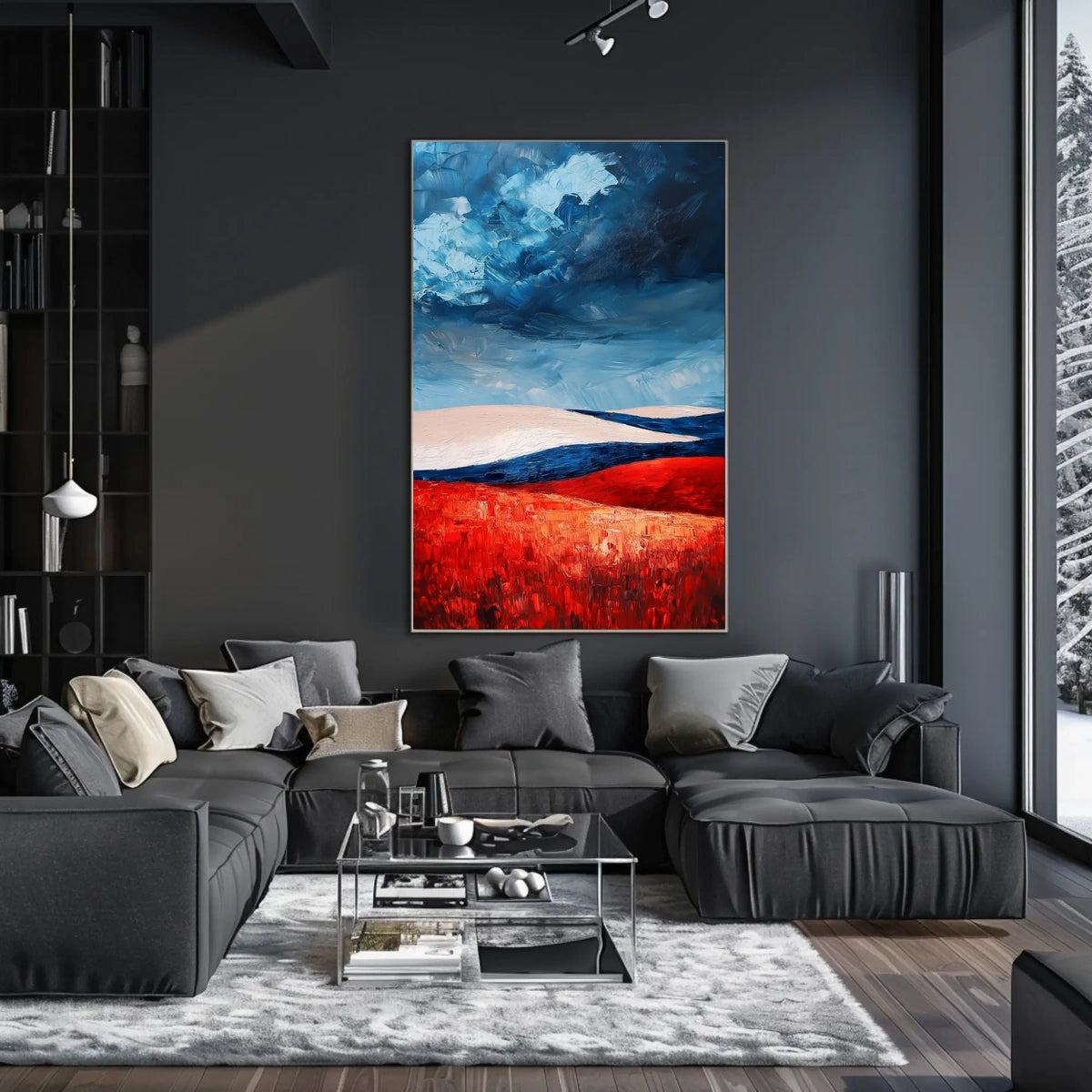 Bold Landscape In American Flag Colors Abstract Poster
